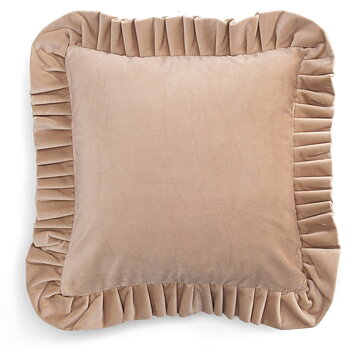 Kuddfodral Velvet Powder Rose med volang