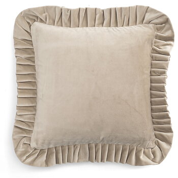 Kuddfodral Velvet Limestone med volang