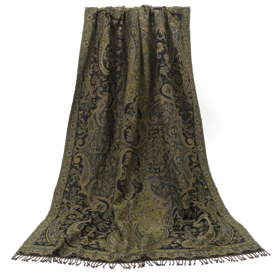 Ullpläd Akbar Blue, Lime & Beige - 2