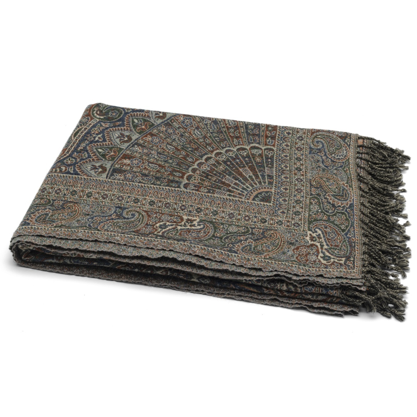 Ullpläd Jaisalmer Light Blue & Terracotta