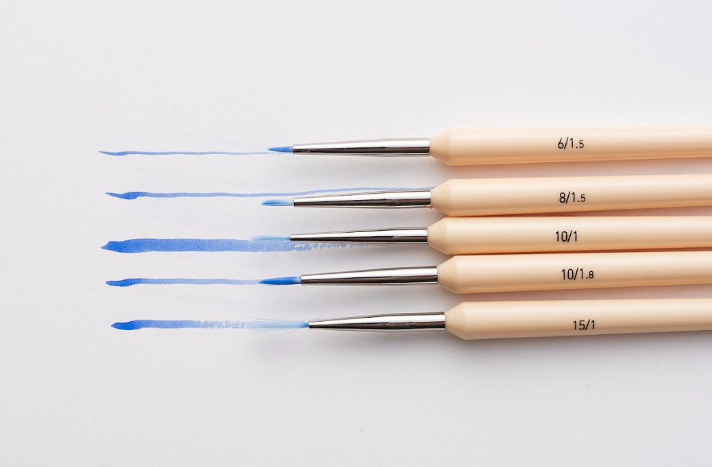 HIMI detaljpenslar – 5 gula runda penslar / HIMI Brush Set of 5 - 2