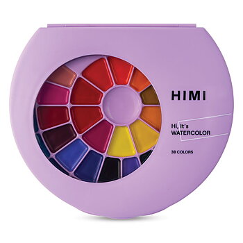 HIMI halvfuktig akvarellfärg – 24 färger, lila / HIMI Semi-Moist Watercolour Set - 24, Pans Purple Edition