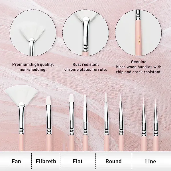 HIMI penselset – 8 penslar / HIMI Brush Set of 8 - 2