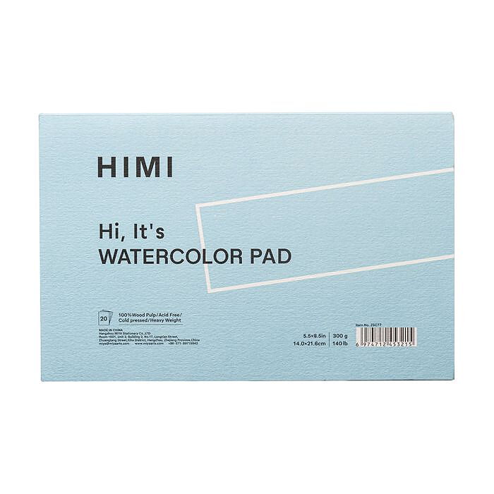 HIMI akvarellblock – blått, 140 × 216 mm / Miya Himi Akvarellblock Blå 14 x 21,6 cm