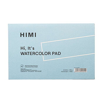 HIMI akvarellblock – blått, 140 × 216 mm / Miya Himi Akvarellblock Blå 14 x 21,6 cm