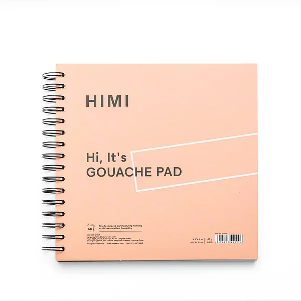 HIMI gouacheblock – rosa, 215 × 215 mm / HIMI Paper Pad Gouache Pink Edition