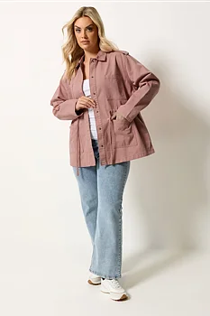 Jacka i kort modell med fickor, rosa