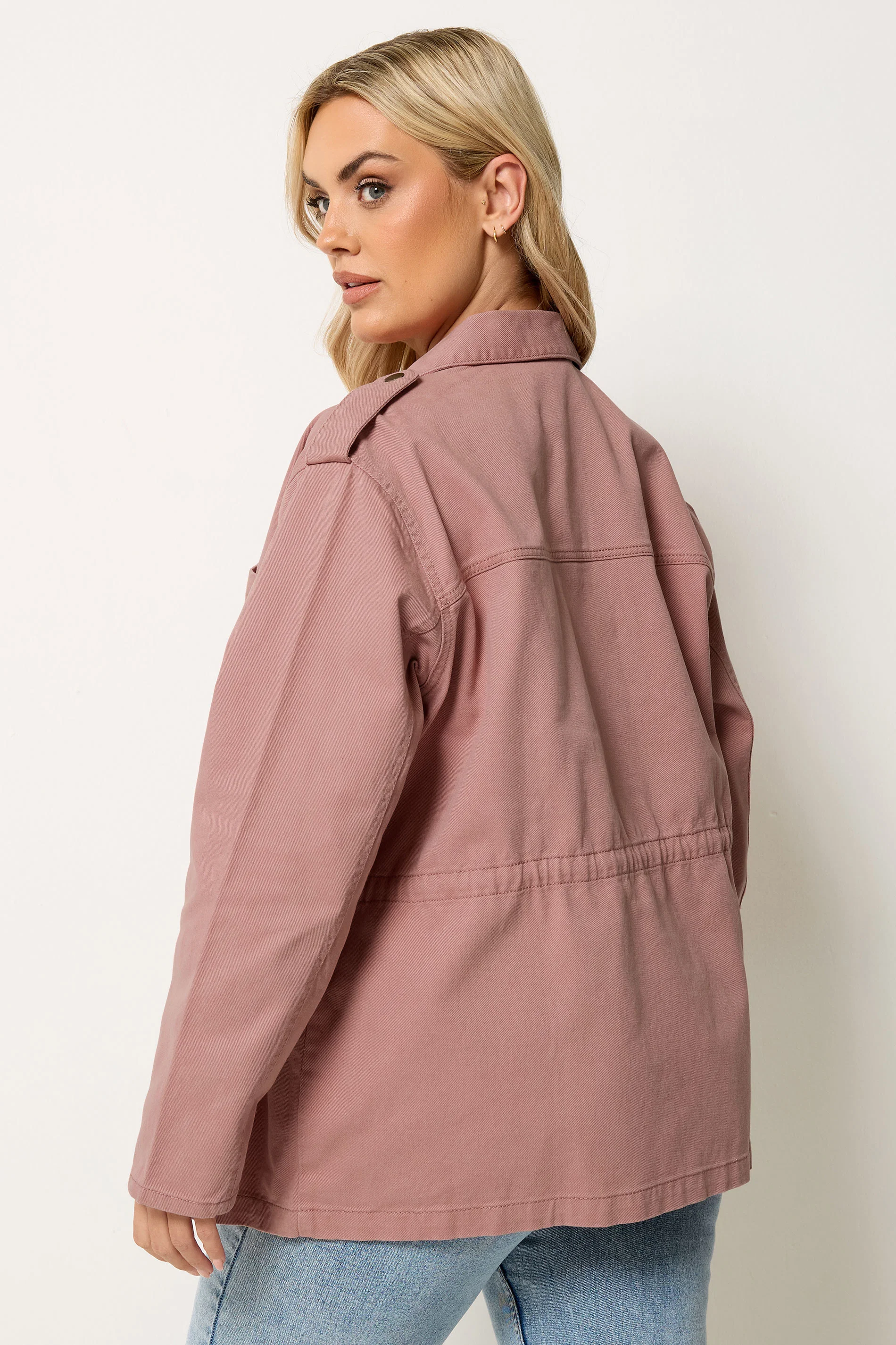 Jacka i kort modell med fickor, rosa - 3