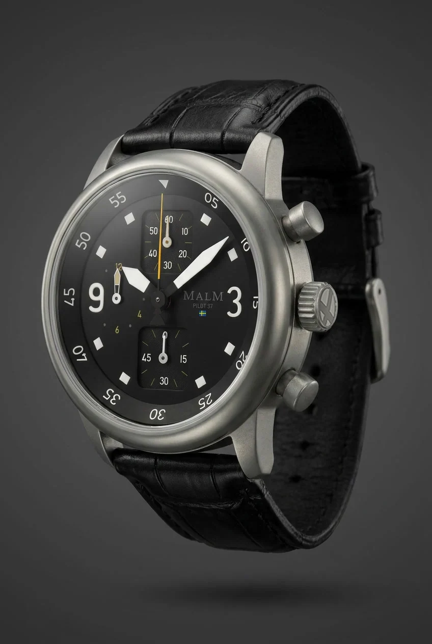 MALM Pilot 37 Chronograph Black - 2