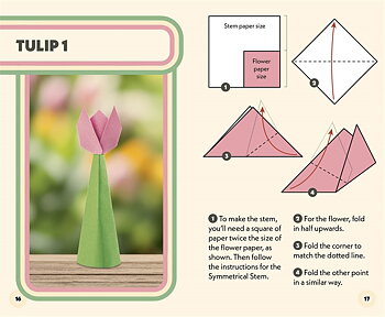 Miniask med origamiblommor – 200 pappersmodeller