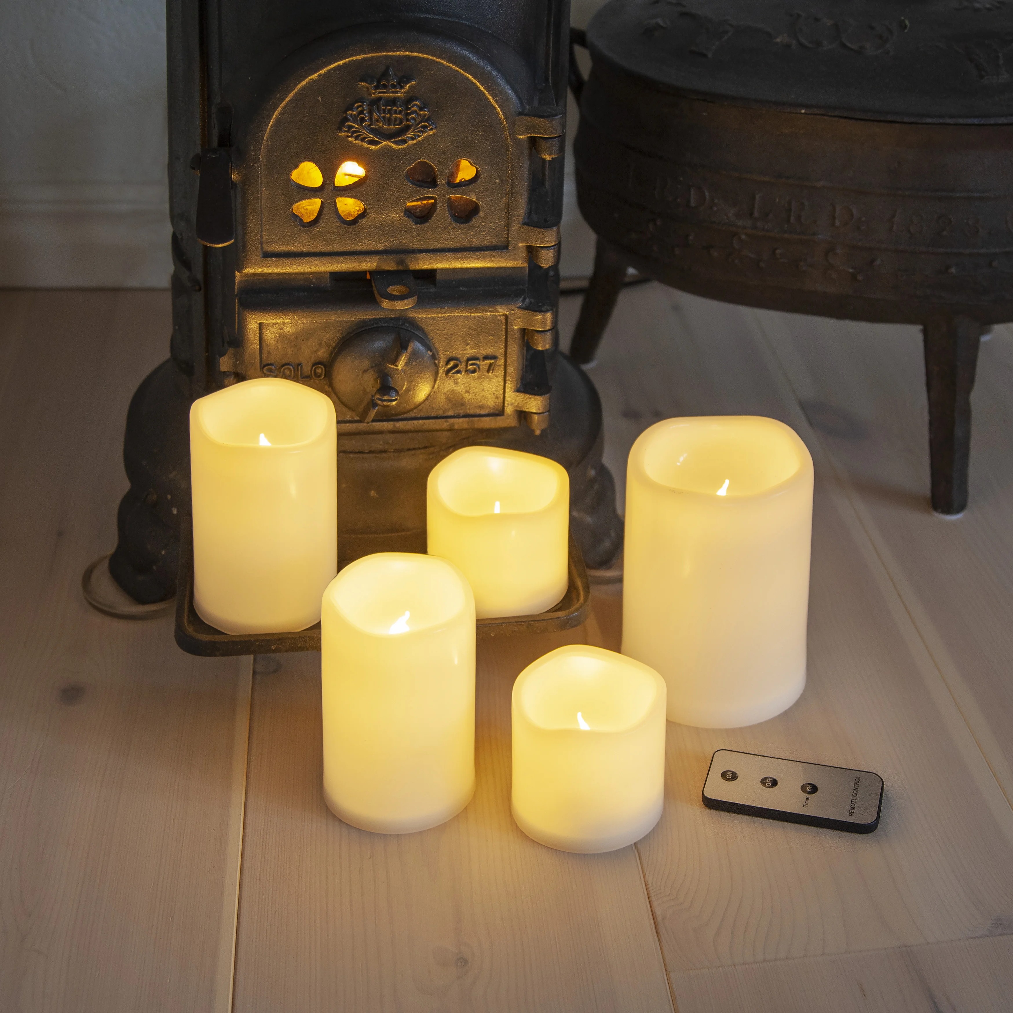 Blockljus LED 5-set Med fjärrkontroll -Inom/utomhus