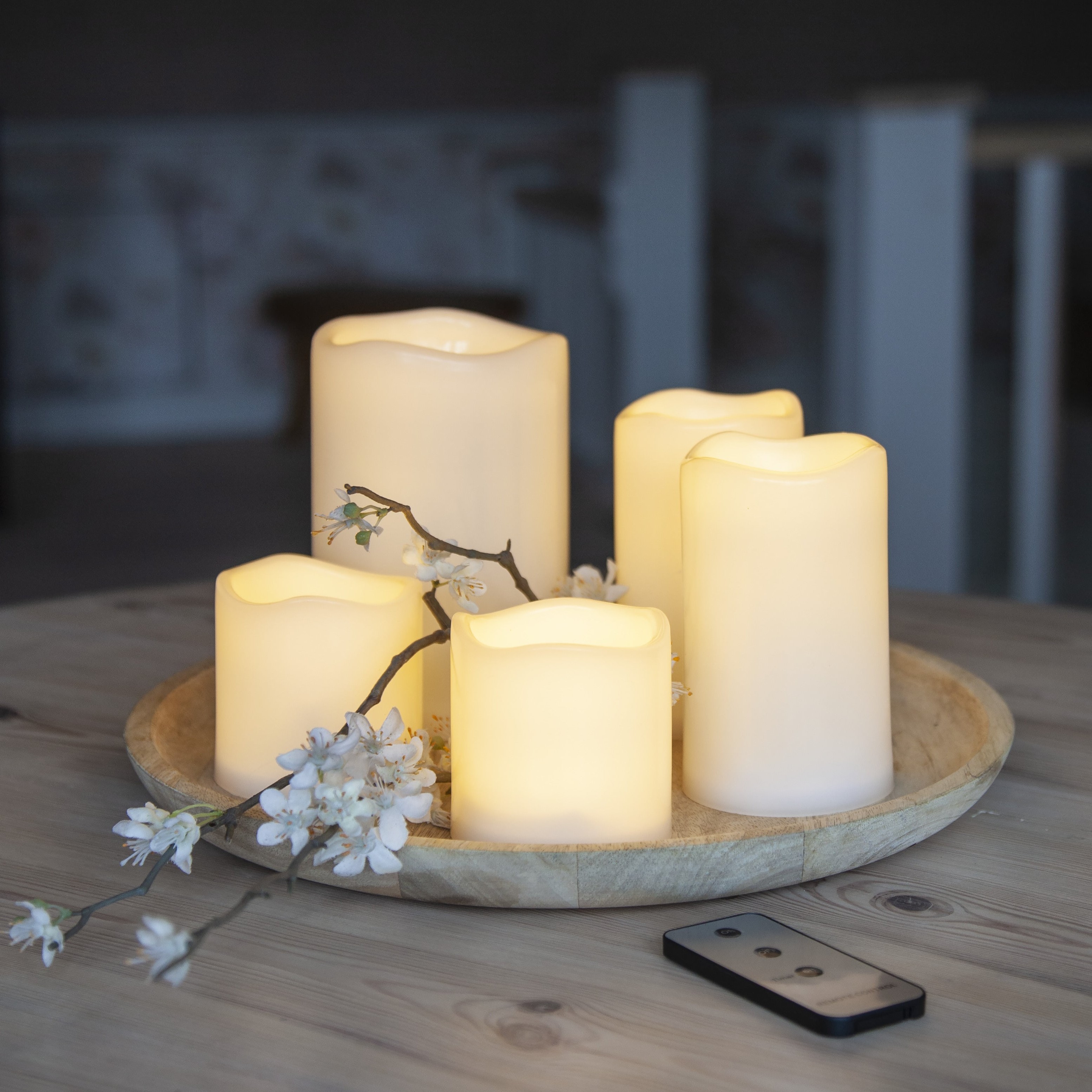 Blockljus LED 5-set Med fjärrkontroll -Inom/utomhus - 2