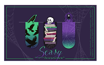 Libri_x : Scary - Magnetbokmärken 3 st på kort 