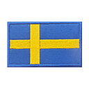 Broderat tygmärke av sverigeflagga