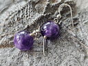 Amethyst Earrings, 12 mm, 925 Silver