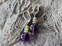 12mm amethyst earrings, opal, 925 silver, JOD