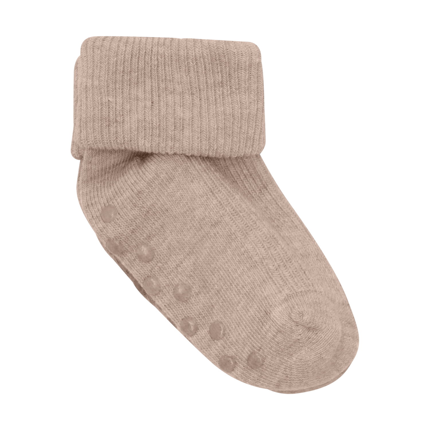Baby rib sock w. ABS 2-pack Silver Mink Melange - 3