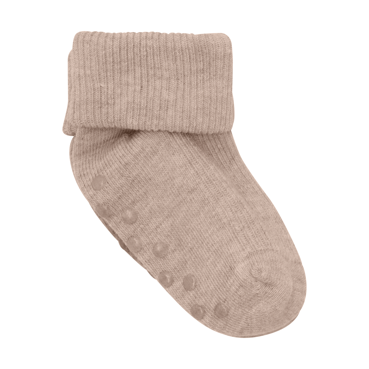 Baby rib sock w. ABS 2-pack Silver Mink Melange - 2