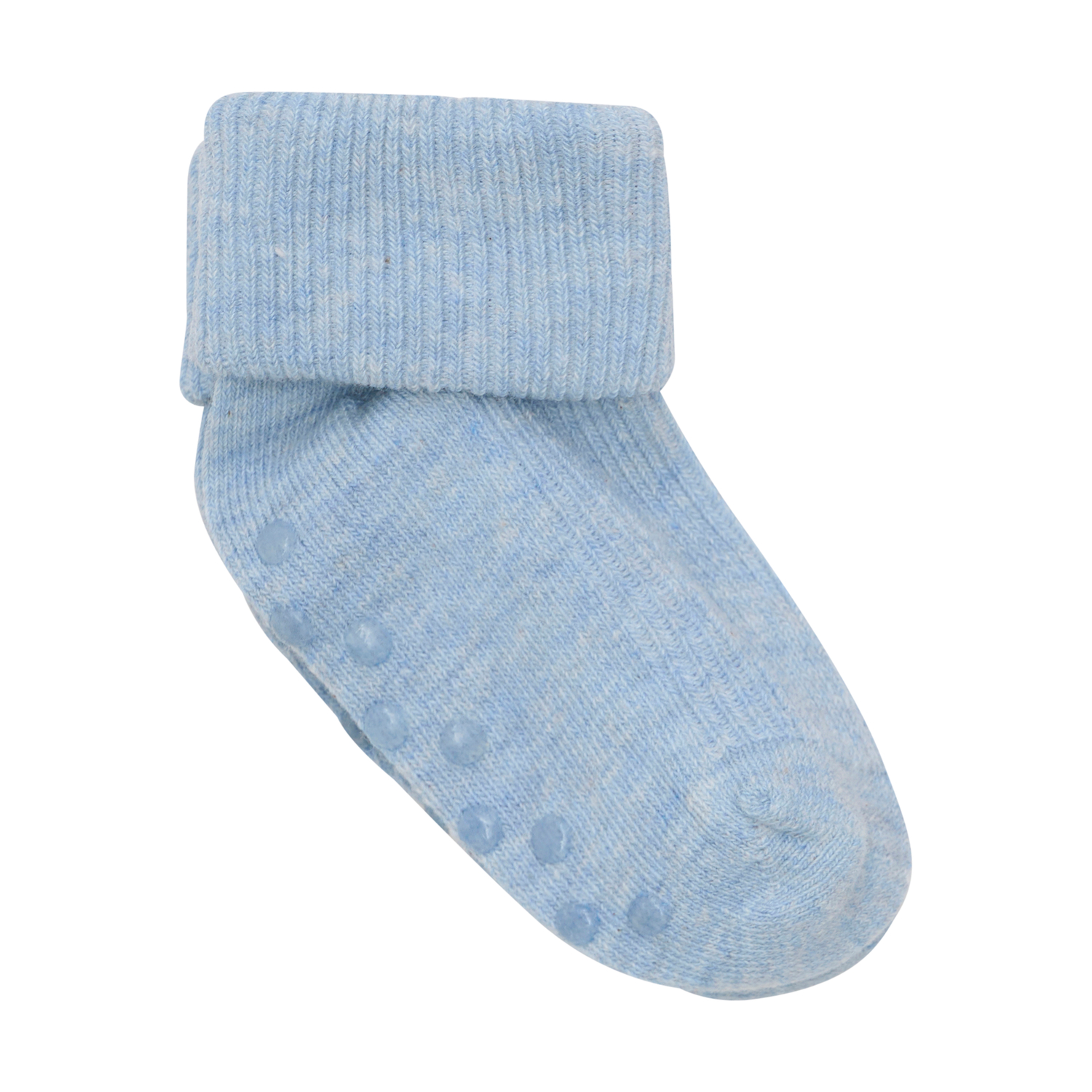 Baby rib sock w. ABS 2-pack Winter Sky Melange - 3
