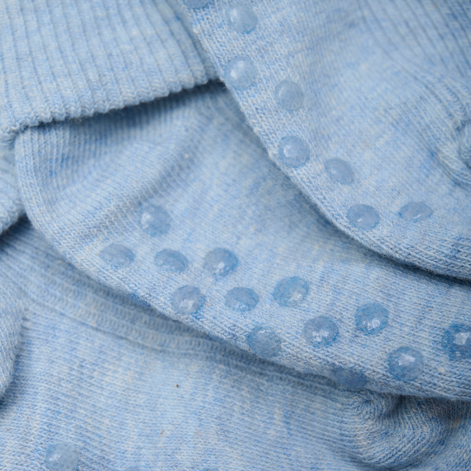 Baby rib sock w. ABS 2-pack Winter Sky Melange - 4