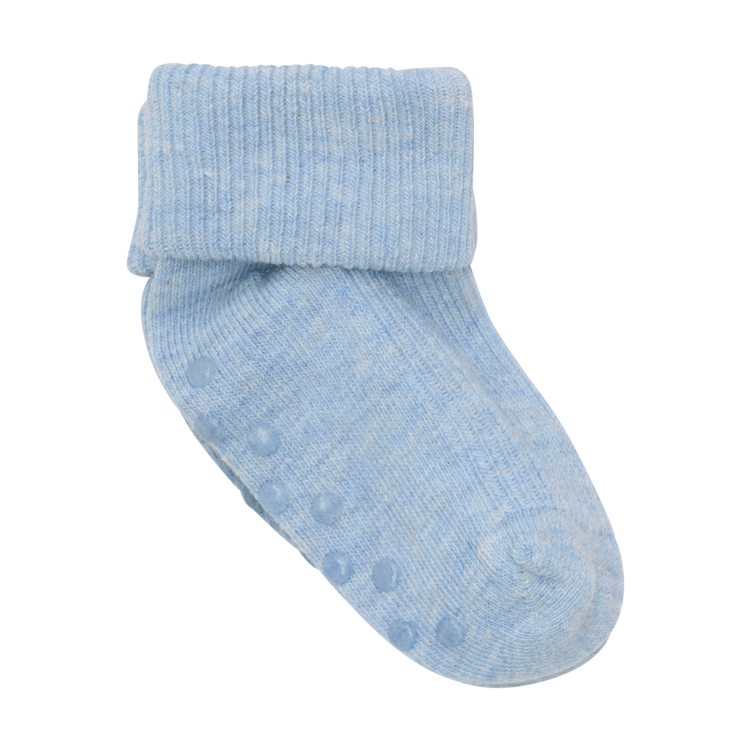 Baby rib sock w. ABS 2-pack Winter Sky Melange - 2