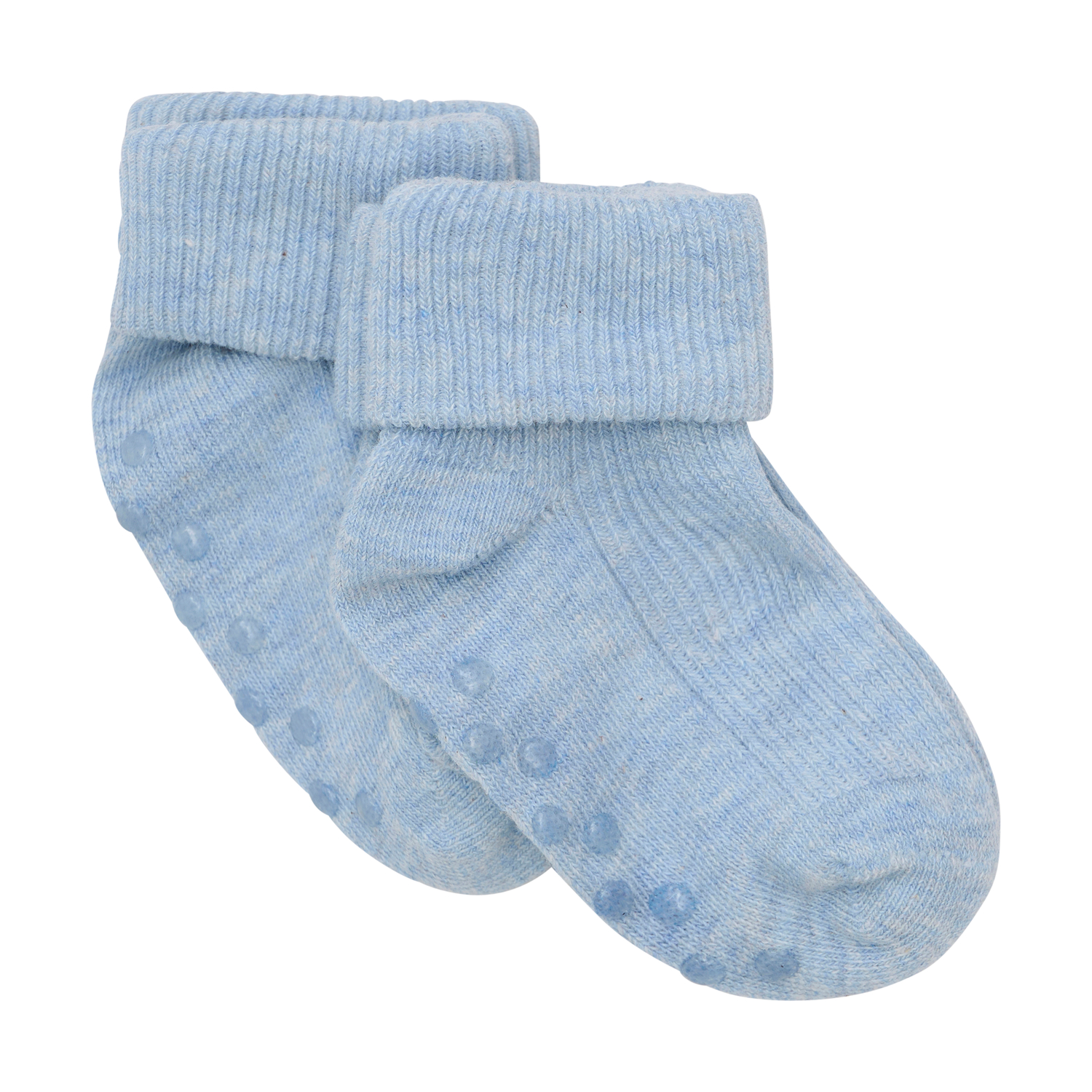 Baby rib sock w. ABS 2-pack Winter Sky Melange