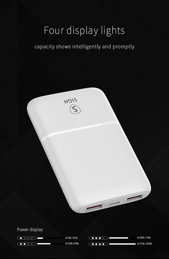 SiGN Ultratunn Powerbank 5000mAh - Vit - 6