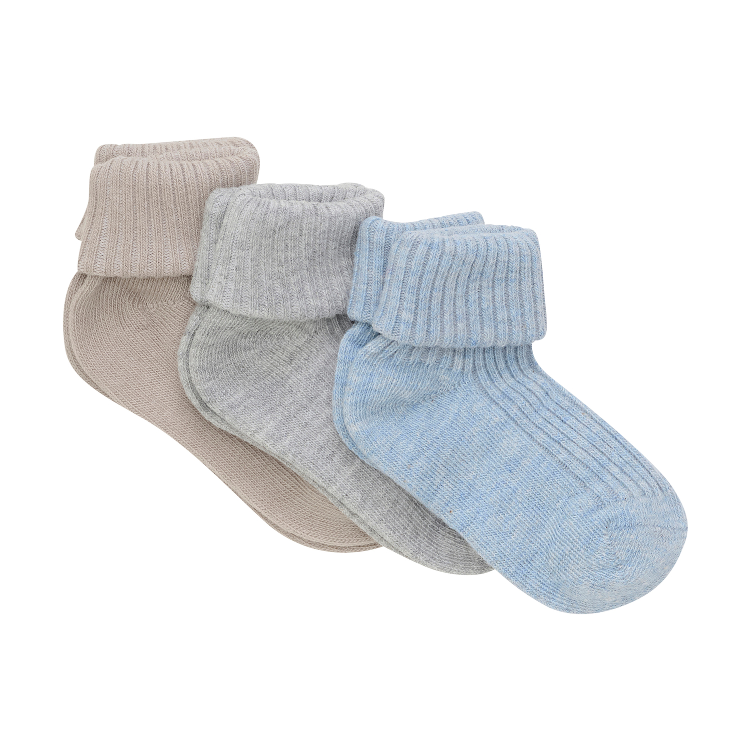 Baby 2x2 rib sock 3-pack Winter Sky