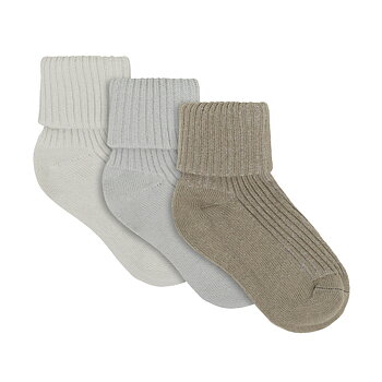 Baby 2x2 rib sock 3-pack Willam Gray