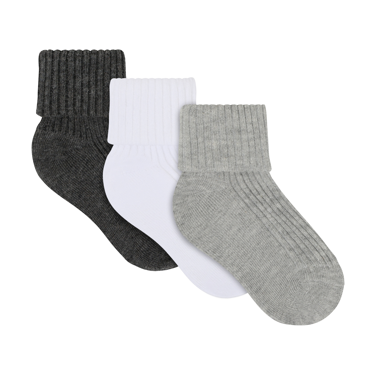 Baby 2x2 rib sock 3-pack Light Grey Melange