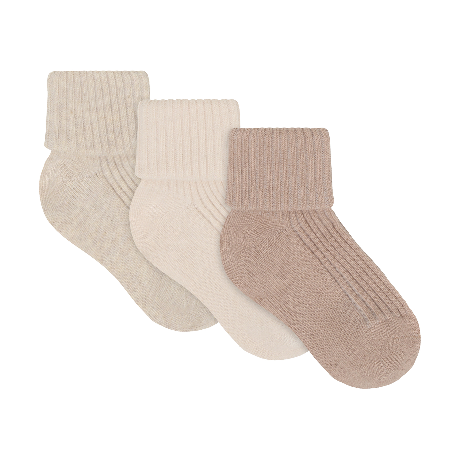 Baby 2x2 rib sock 3-pack Birch