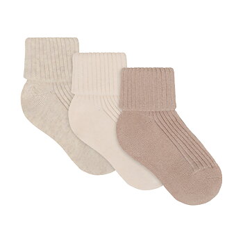 Baby 2x2 rib sock 3-pack Birch