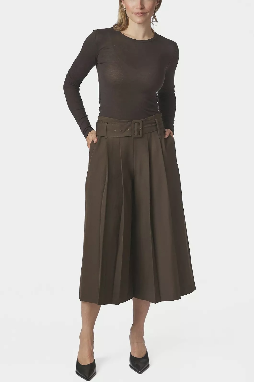 Neo Noir - Rilene Midi Pants Dark brown - 3
