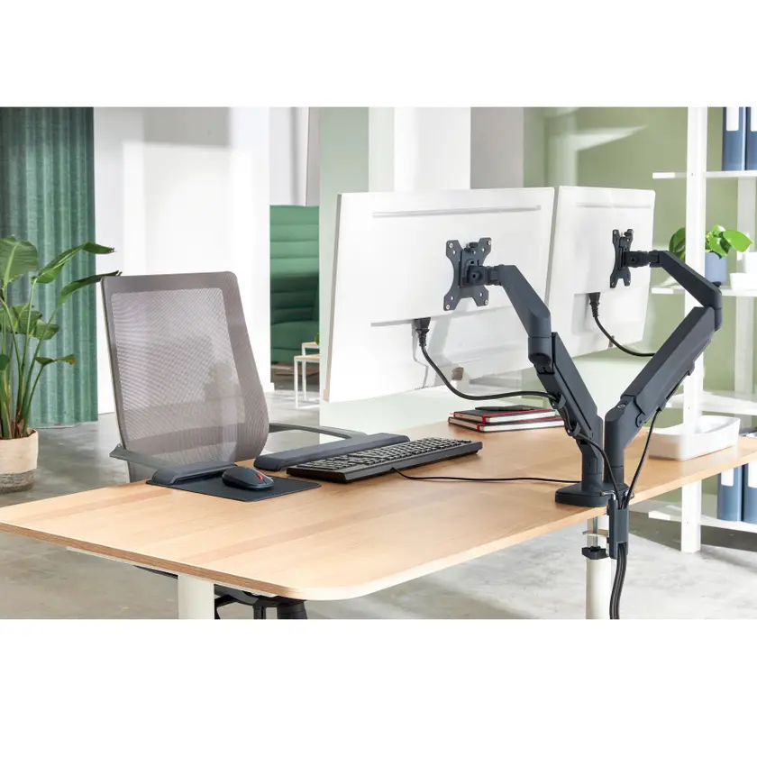 Monitorarm Ergo Dubbel Grå - 2
