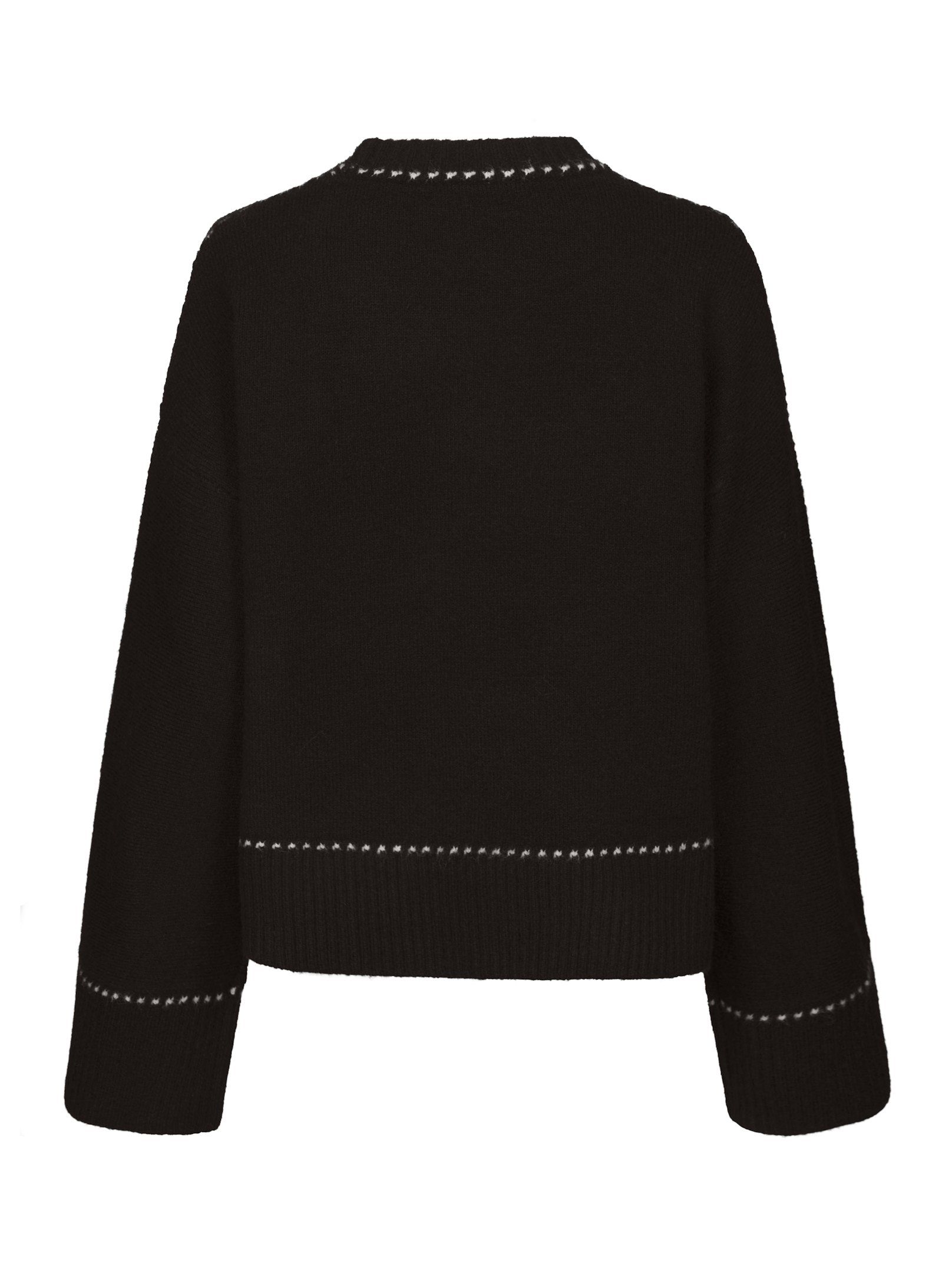 Neo Noir  - Roeme Knit Stitch Blouse Dark Brown - 5