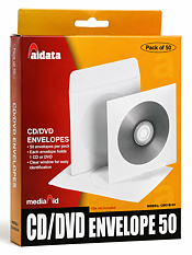 Aidata Pappersficka för CD-skivor, 50-pack