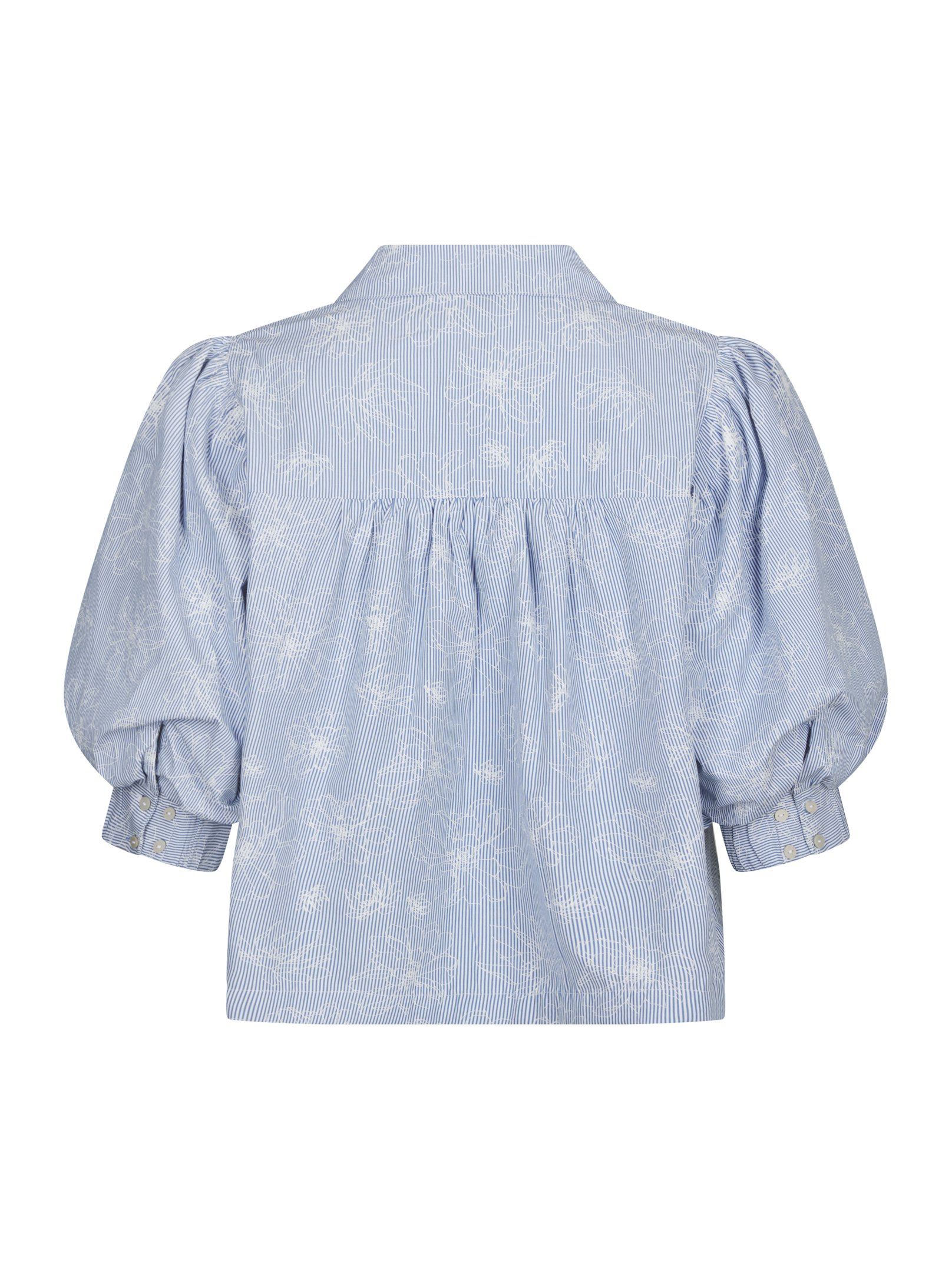Neo Noir  - Etta Flower Stripe Shirt Light Blue - 9