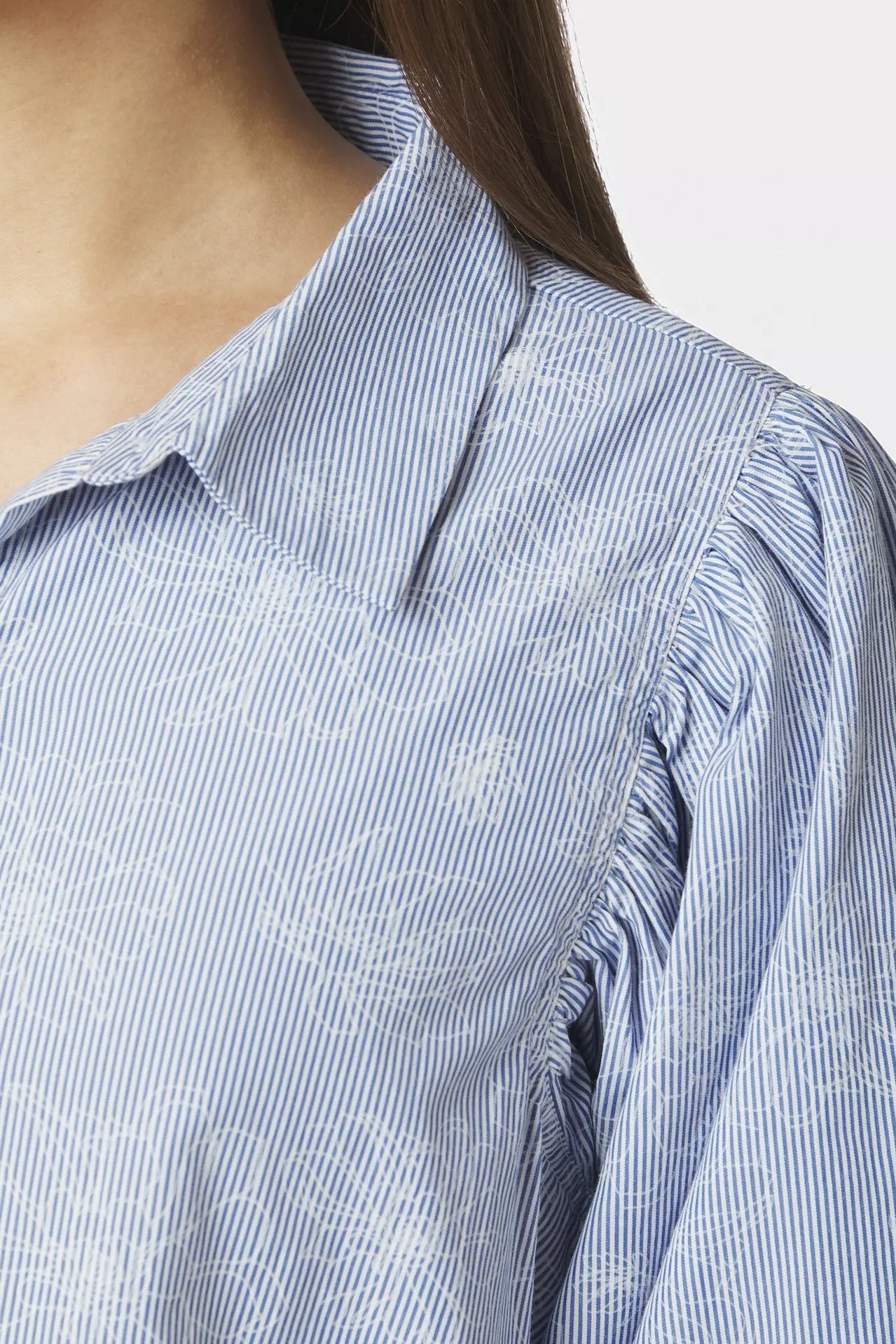 Neo Noir  - Etta Flower Stripe Shirt Light Blue - 4