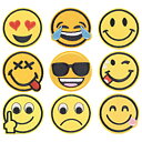 Broderade Emoji-Tygmärken 9-Pack med olika emoji-ansikten