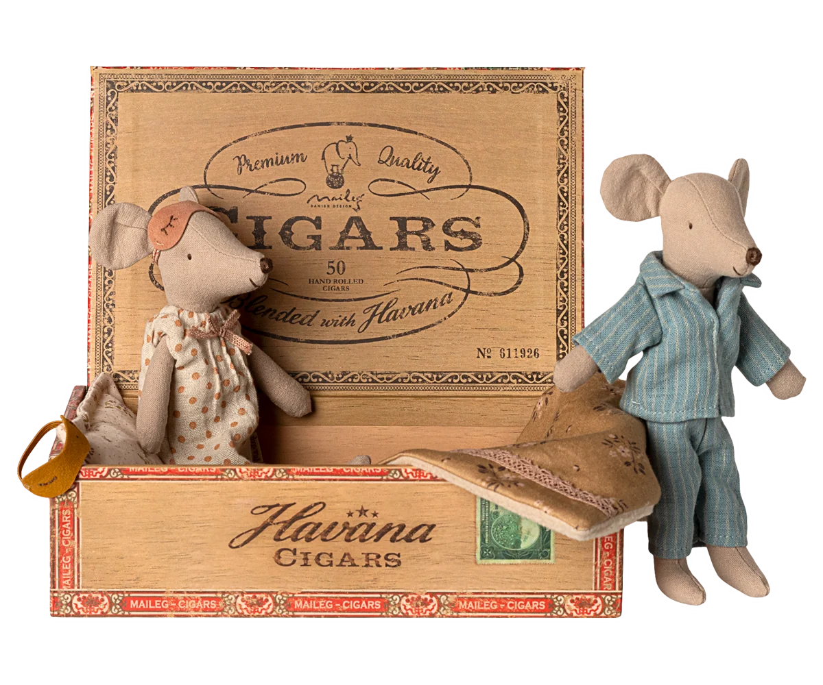 Maileg - Mamma- och Pappamöss i cigarrlåda - 5