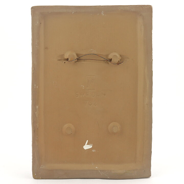 Aimo Nietosvuori (1970s) Rectangular Wall Plaque with Yellow Flower Motif 23 cm