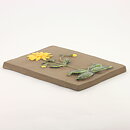 Aimo Nietosvuori (1970s) Rectangular Wall Plaque with Yellow Flower Motif 23 cm