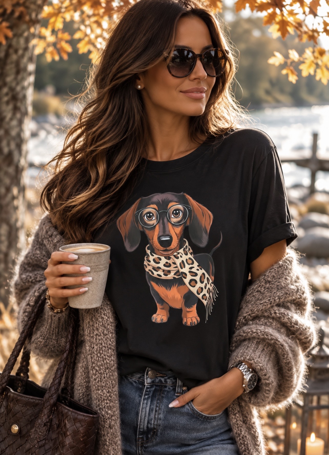 T-Shirt Dachs hund / Svart