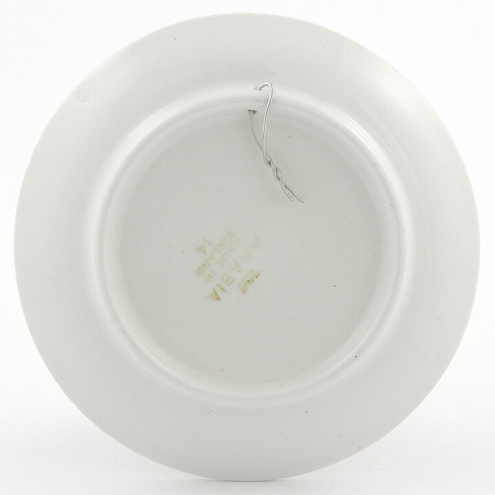Raija Uosikkinen (Harraste 1950s) Miniature Wall Plate with Fishing by the Sea Motif 9 cm