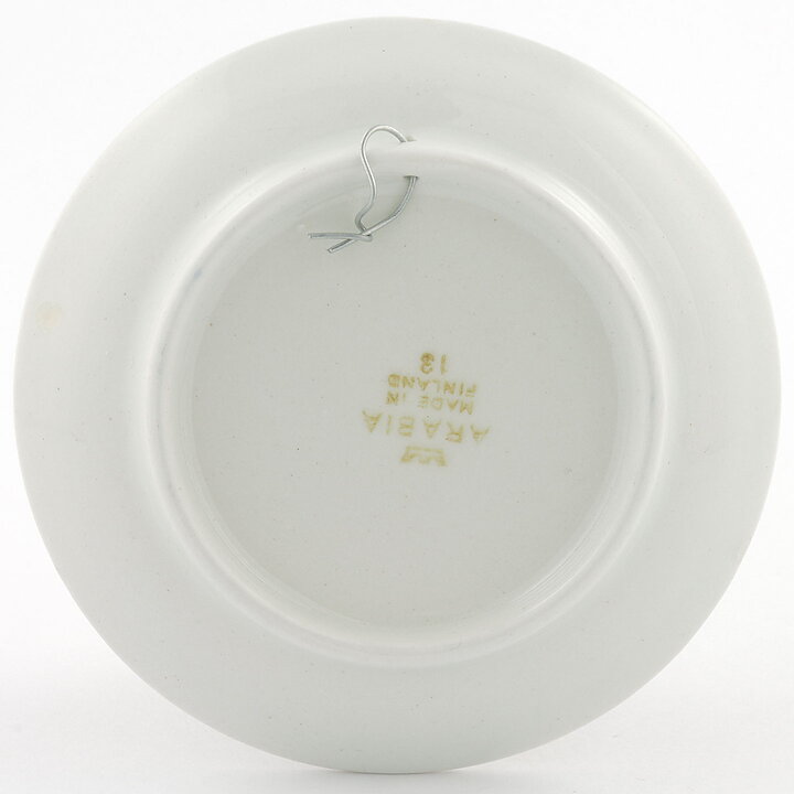 Raija Uosikkinen (Harraste 1950s) Miniature Wall Plate with Flower Market Motif 9 cm