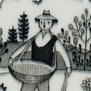 Raija Uosikkinen (Harraste 1950s) Miniature Wall Plate with Man Sowing Seeds Motif 9 cm