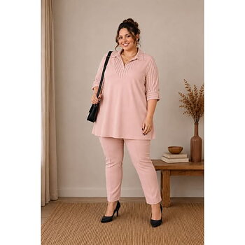 Skjorta i 2-1 design, rosa