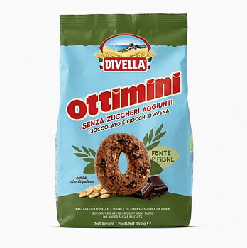 Divella sockerfria kakor med choklad, 350 g