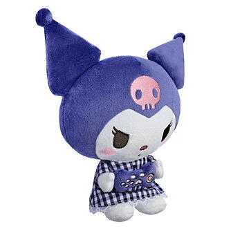 Kuromi Kawaii Mjukis Gosedjur 23 cm - Lila Rutig Klänning