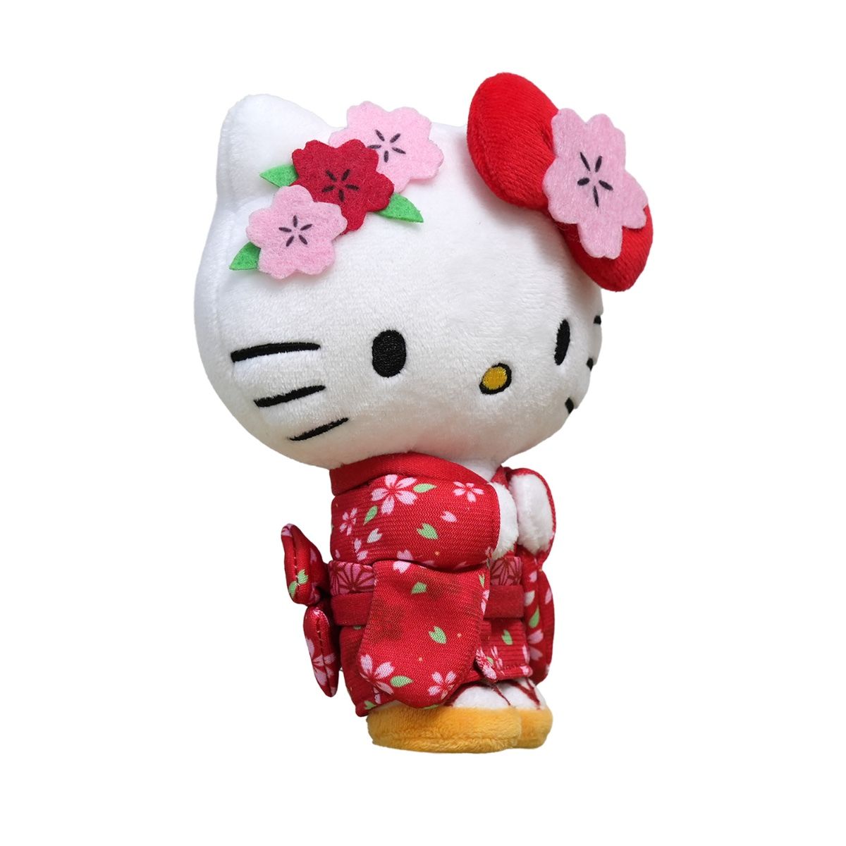 Hello Kitty Kawaii Gosedjur i Röd och Rosa Kimono - 22 cm - 5